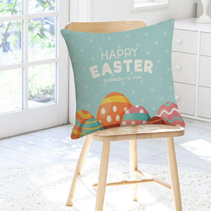 45X45cm Happy Easter Egg Pillowcases Cushion Cover Sofa Throw Pillow Case Decoration Living Room for