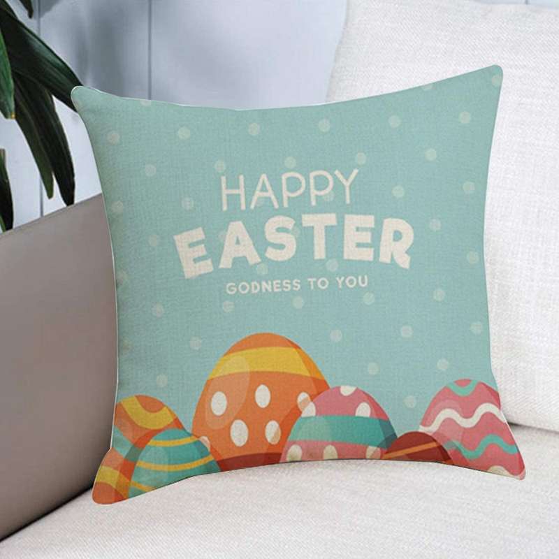45X45cm Happy Easter Egg Pillowcases Cushion Cover Sofa Throw Pillow Case Decoration Living Room for