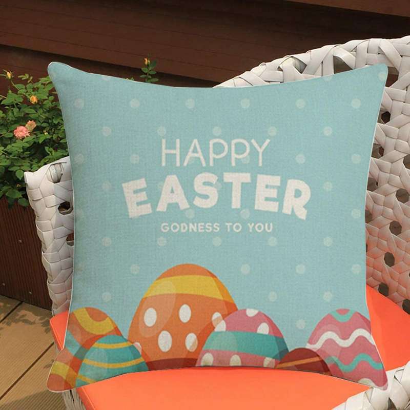 45X45cm Happy Easter Egg Pillowcases Cushion Cover Sofa Throw Pillow Case Decoration Living Room for