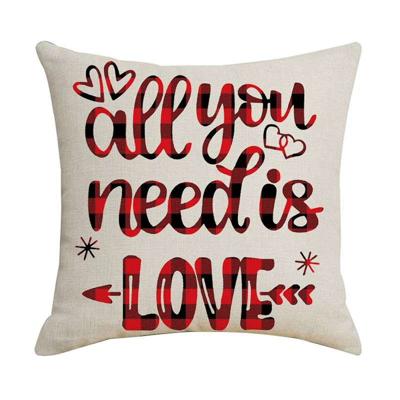 45X45cm Romantic Valentines Day Pillowcase Linen Love Print Cushion Cover Decor Home Pillow Cases fo