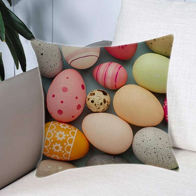 45X45cm Happy Easter Egg Pillowcase Decoration Sofa Home Room Office Car Easter Party Favor Gift Cus