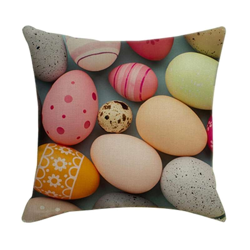 45X45cm Happy Easter Egg Pillowcase Decoration Sofa Home Room Office Car Easter Party Favor Gift Cus