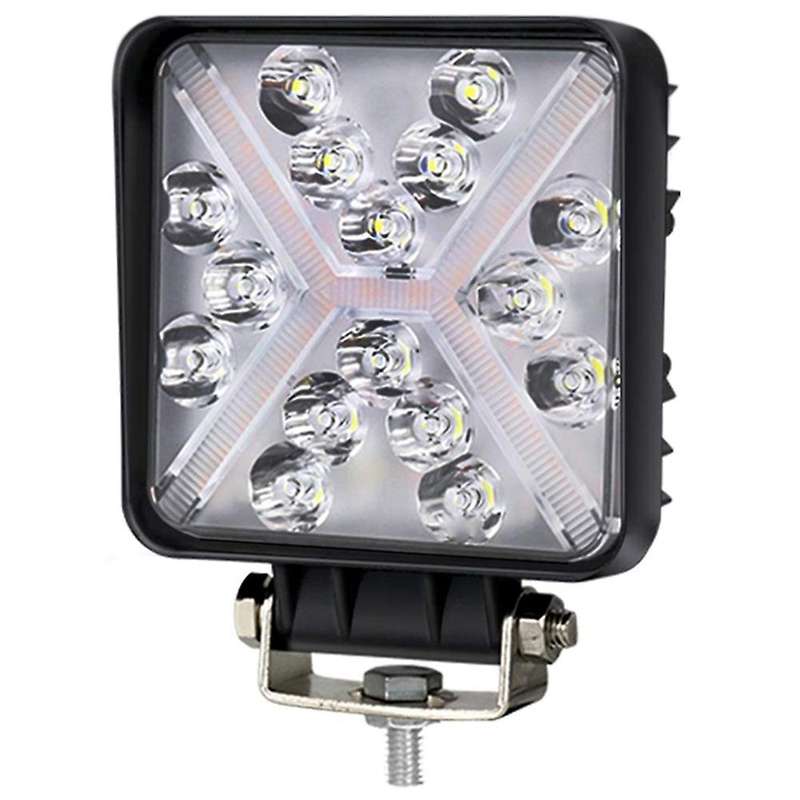 46W Square Work Light Flood LED Amber Fog Lights Driving Light Strobe Light for Truck ATV UTV SUV Bo