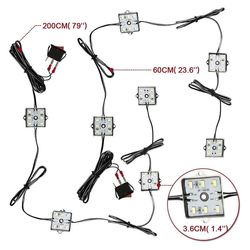 48 Led Dc12V Low Consumption High Bright Interior Light for Car Van Rv Interior Trailer Boat Cargo