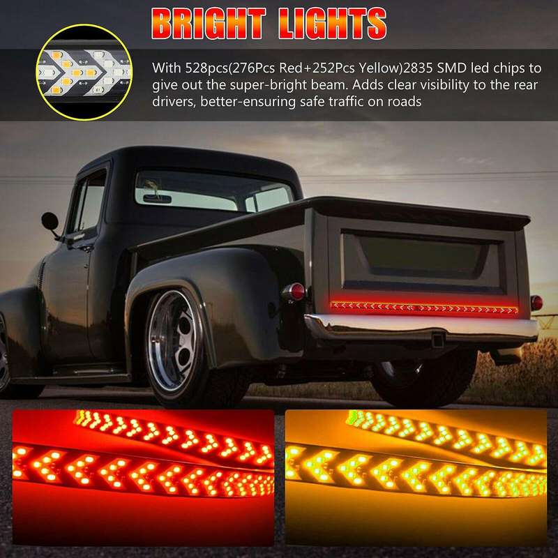 48 Inch Truck Led Strip Light Bar Flowing Turn Signal Lamp with Reverse Light for Offroad SUV Pickup