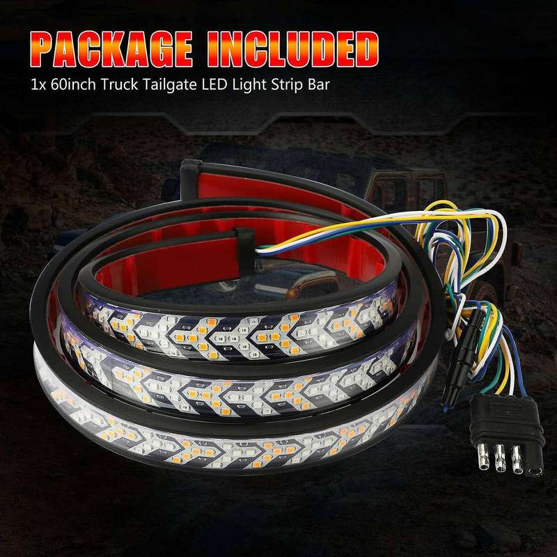 48 Inch Truck Led Strip Light Bar Flowing Turn Signal Lamp with Reverse Light for Offroad SUV Pickup
