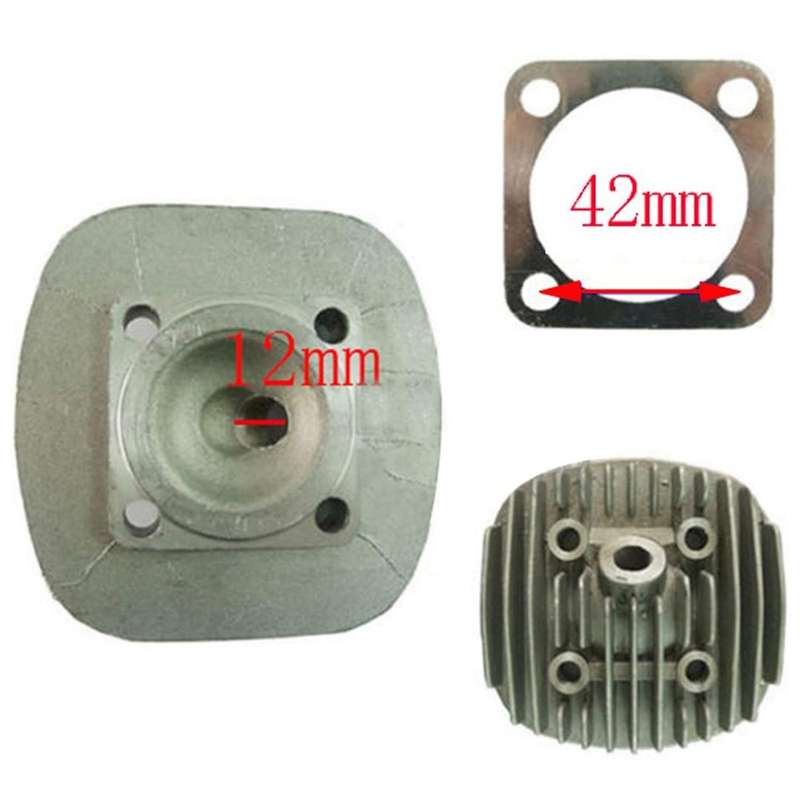 47mm Cylinder Head Kit and Piston Kit Ring, Suitable for 80CC Electric Bicycle Engine Parts