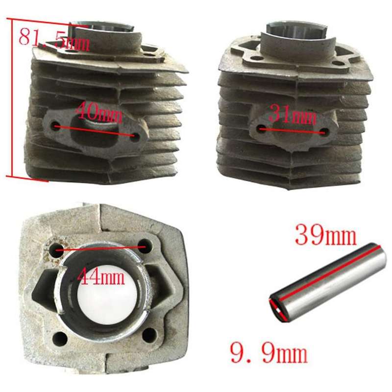 47mm Cylinder Head Kit and Piston Kit Ring, Suitable for 80CC Electric Bicycle Engine Parts