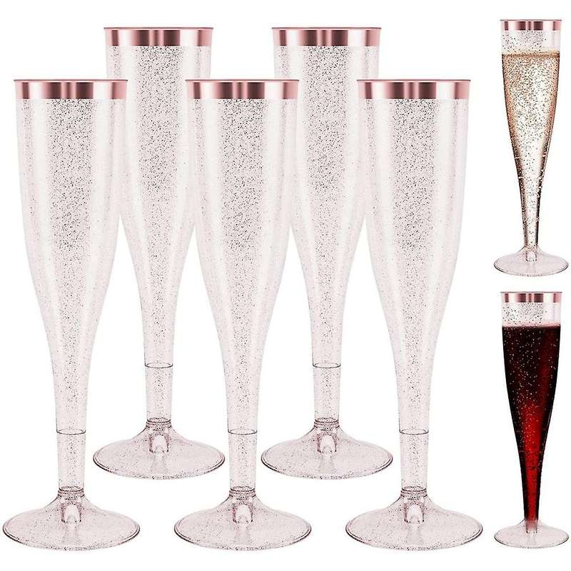 48 Plastic Disposable Champagne Glass for Wedding, Toasting, Champagne Glasses for Parties or Any Oc