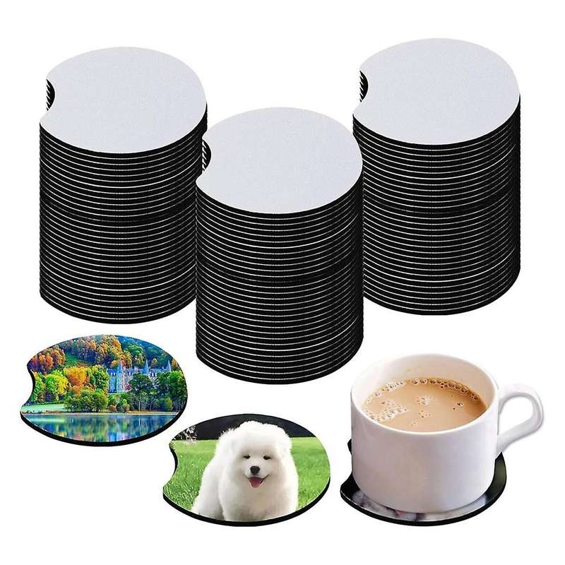 48 PCS Sublimation Coasters Blanks Bulk, 2.75 Inch Circular Opening Blanks Sublimation Car Coasters