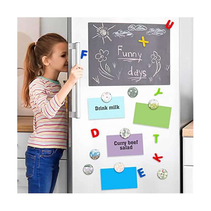 48 Sets Craft Fridge Magnet Glass Ceramic Magnet with Adhesive Backing and Transparent Clear Glass