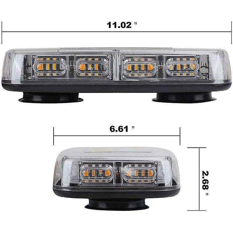 48 LED Roof Top Strobe Lights, High Visibility Emergency Safety Warning LED Mini Strobe Light Bar wi