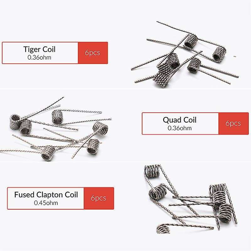 48pcs A1 Tool Prebuilt premade Coils Clapton Hive Fused Clapton Mix Twisted Coil for RBA Atomizer