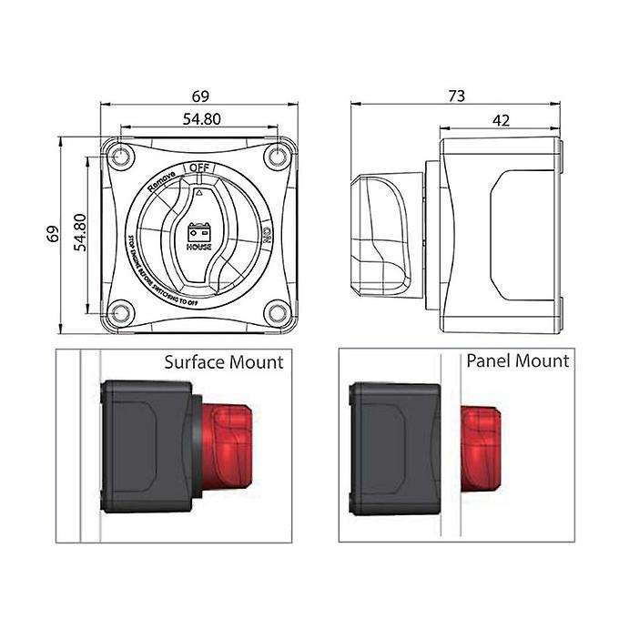 48V DC 275A Battery Disconnect Switch Dual Battery Selector Switch with AFD