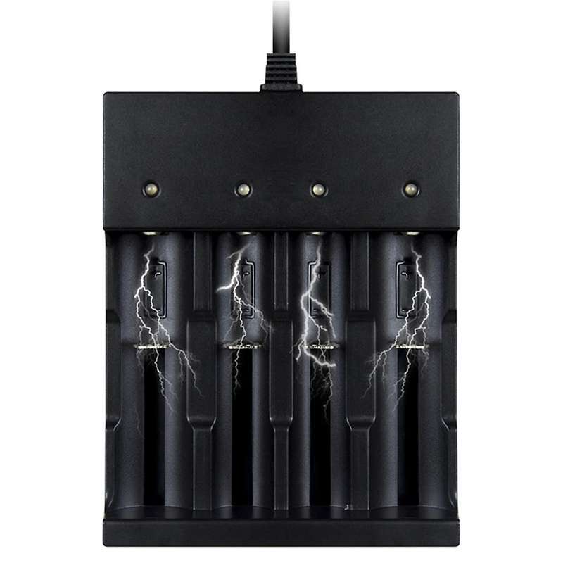 4Bay Smart 18650 Battery Charger,Universal Charger for 3.7Volt Li-Ion Flashlights Headlight 18650 R