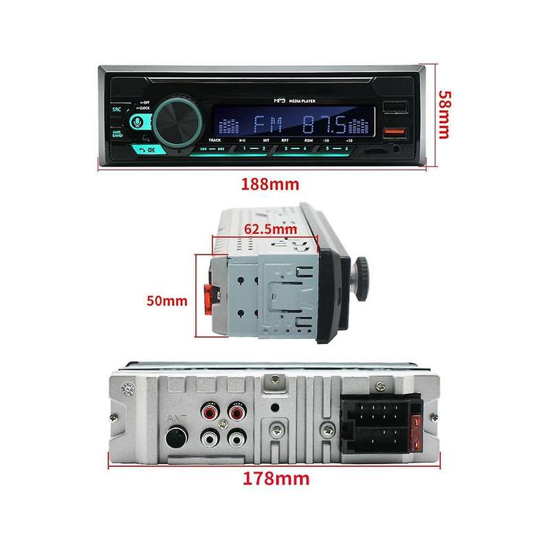 4channel 45w Car Radio Car Bluetooth Mp3 Player Multifunction Plug-in U Disk Car Radio with Multi-c