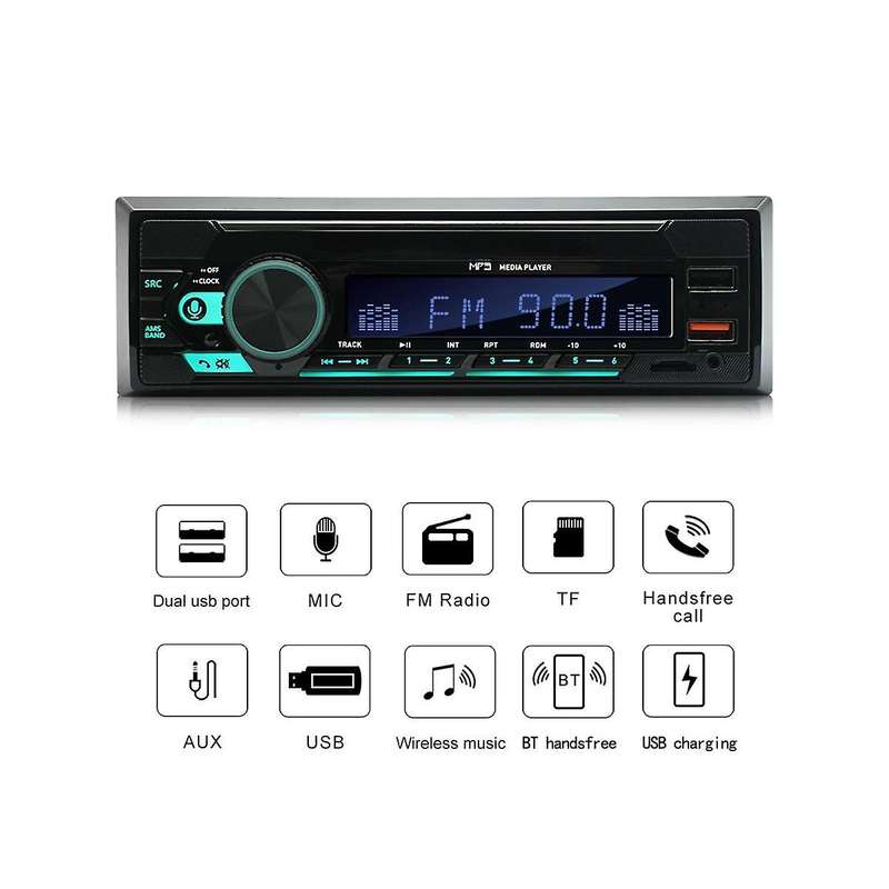 4channel 45w Car Radio Car Bluetooth Mp3 Player Multifunction Plug-in U Disk Car Radio with Multi-c