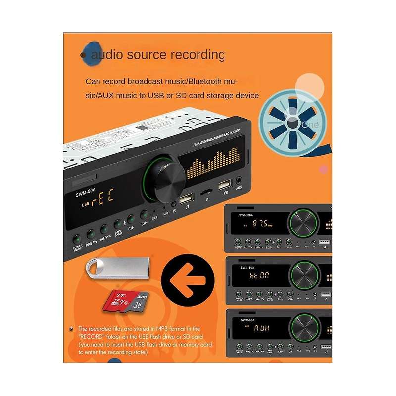 4channel 60w Bluetooth Car Radio Car Mp3 Player Multifunction Plug-in U Disk Car Radio with Multi-c