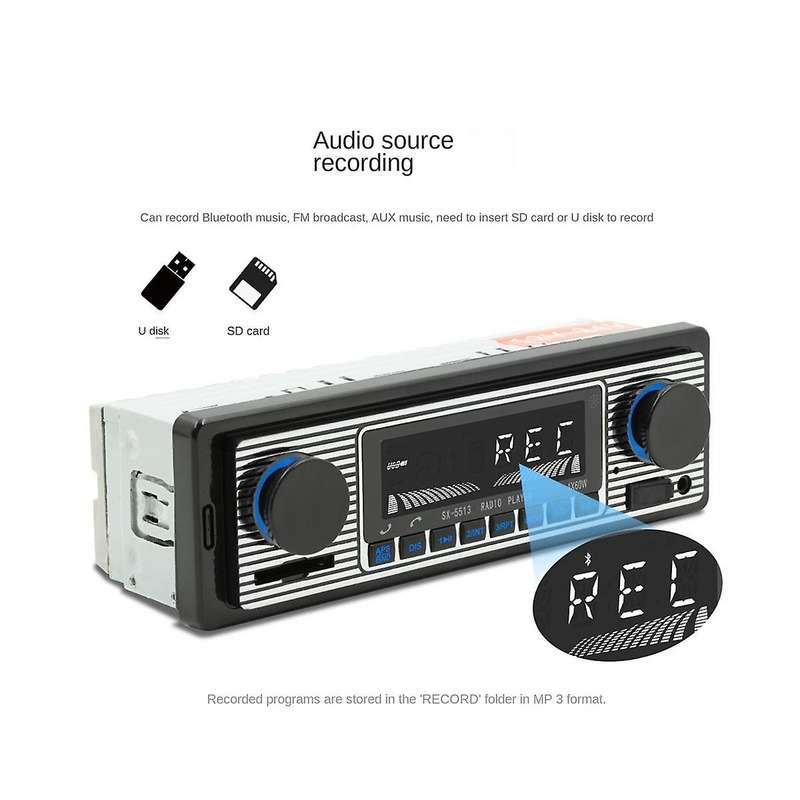4-channel 60w Bluetooth Car Radio Car Mp3 Player Plug-in U Disk Car Radio with Wiring Protection Fun
