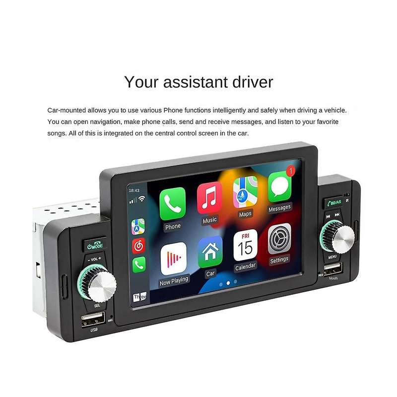 4-channel 60w Wireless Car Radio Car Mp5 Player Bluetooth 5.1 Radio Multimedia Player with 5-inch Sc