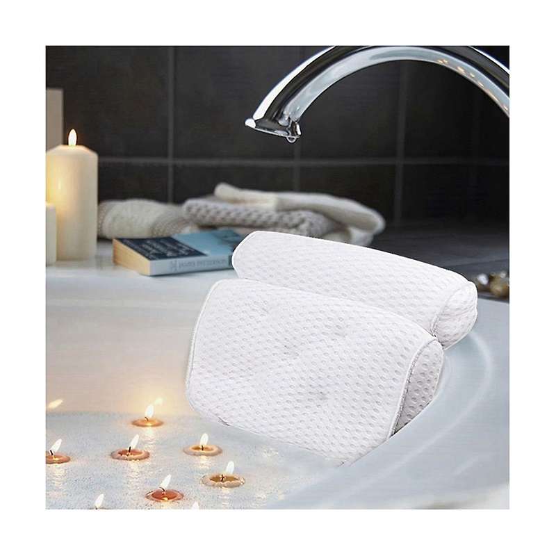 4d Mesh Fabric Pillow 7pcs Suction Cup Spa Bath Pillow Bath Pillow for Support Neck Head