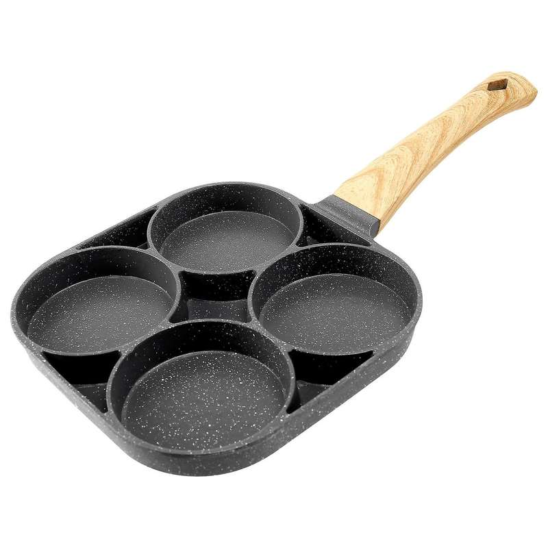4-hole Omelet Pan for Eggs Ham Pancake Maker Frying Pans Non-stick No Oil-smoke Breakfast Wok