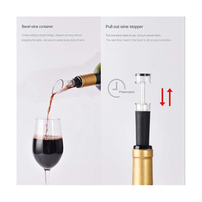 4-in-1 Wine Bottles Opener Electric Wine Opener Rechargeable Corkscrew with Foil Cutter Vacuum Stop