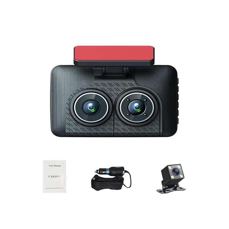 4inch 1080p Three Lens Car Recorder with Parking Monitoring Back-up Video Function Hd Night Vision R