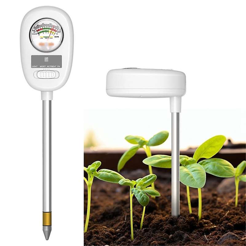 4-In-1 Soil PH Meter Light and Moisture Nutrient Tester Indoor Potting Soil Acidity Meter Plant Gard