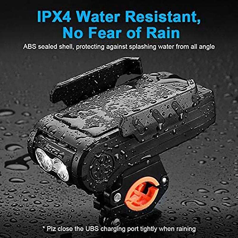 4in1 Bike Light USB Rechargeable Multifunction Bicycle Headlight with Mobile Phone Holder 4000MAH Po