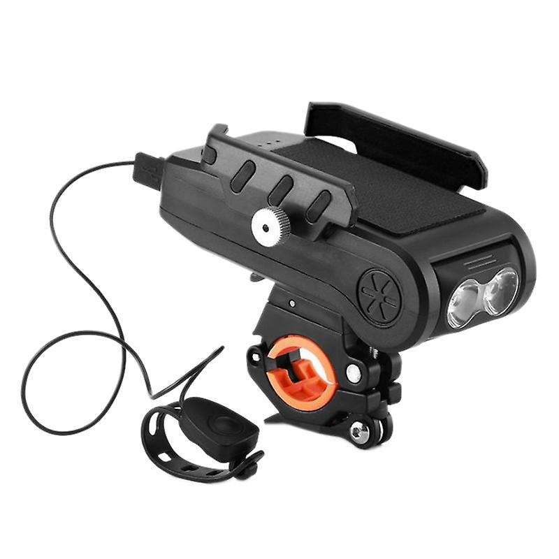 4in1 Bike Light USB Rechargeable Multifunction Bicycle Headlight with Mobile Phone Holder 4000MAH Po