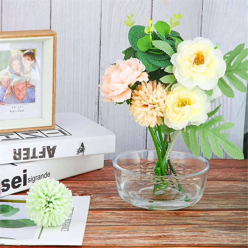 4In Flower Arrangement Holder,Flower Stainless Steel Lid Arranger Lids Metal Insert Floral Round Flo