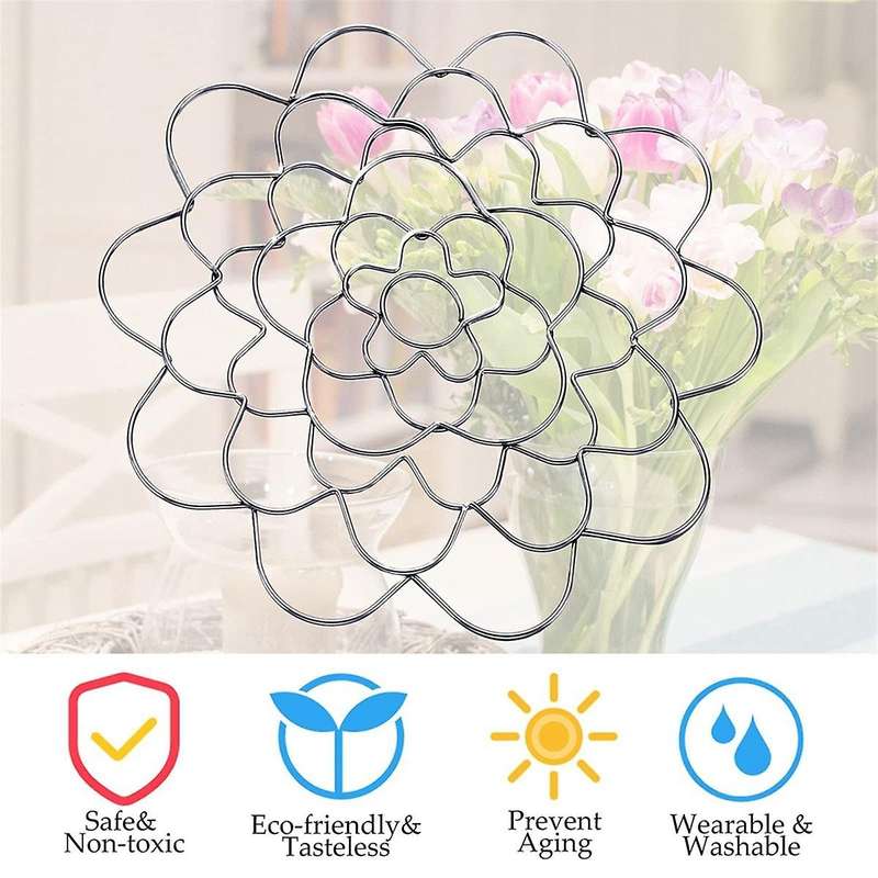 4In Flower Arrangement Holder,Flower Stainless Steel Lid Arranger Lids Metal Insert Floral Round Flo
