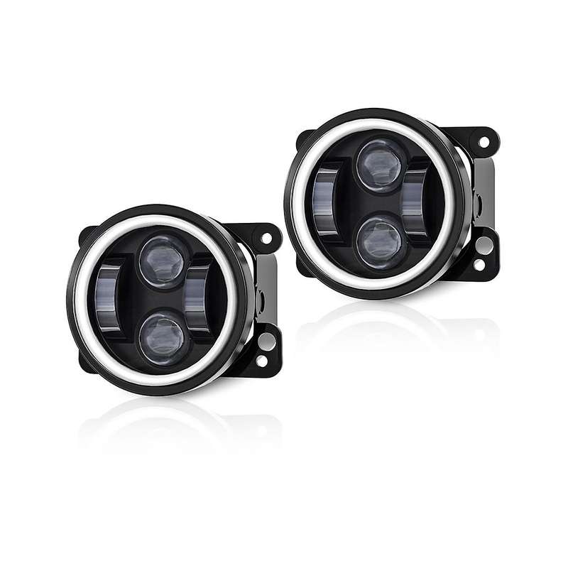 4inch Car Fog Light 20000lm 200w High/low Beam Waterproof for Wrangler Jk Journey Magnum - White+ye