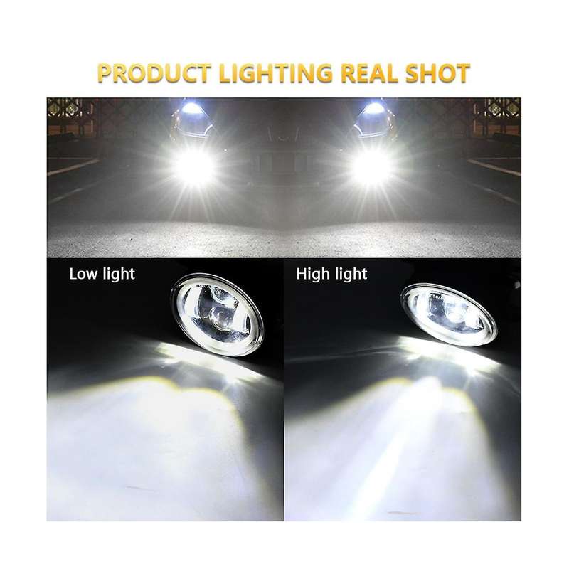 4inch Car Fog Light 20000lm 200w High/low Beam Waterproof for Wrangler Jk Journey Magnum - White+ye