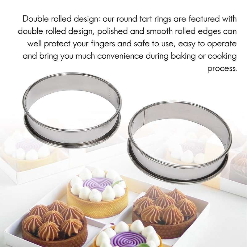4Inch Muffin Crumpet Rings,Set of 10 Stainless Steel Double Tart Ring