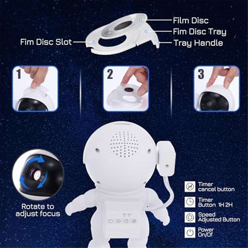 4k Hd Star Projector Galaxy Light, Astronaut Galaxy Projector for Bedroom, Night Light, Gifts for Ch