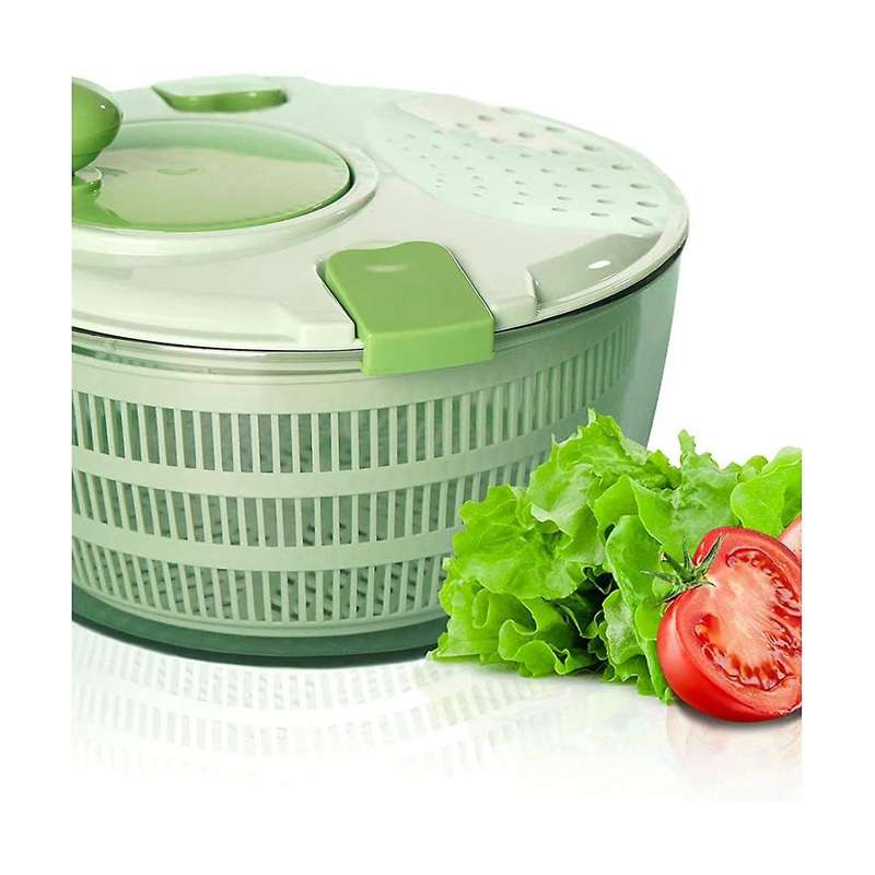 4l Kitchen Vegetable Dryer, Salad Washer with Safety Lid Lock and Swivel Handle