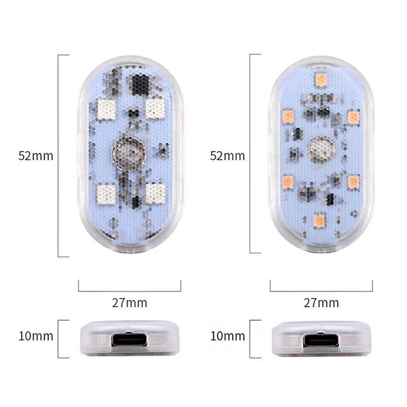 4LED Car Touch Lights Rechargeable Car Interior Dome Light Roof Ceiling Reading Lamps Trunk Magneti