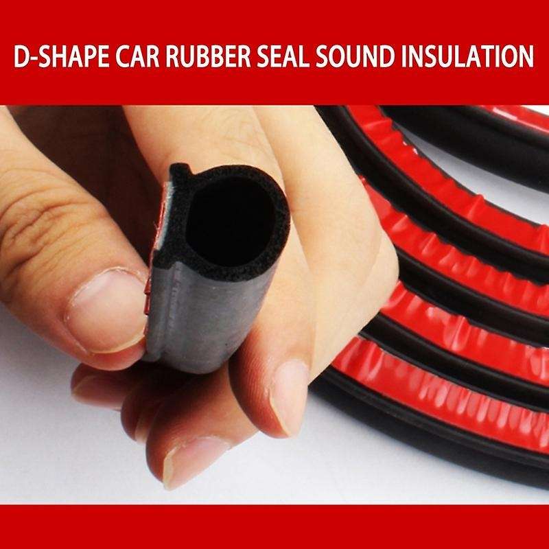 4M Small D-Shape Car Rubber Seal Sound Insulation Car Door Sealing Strip Weather Strip for Engine Ho