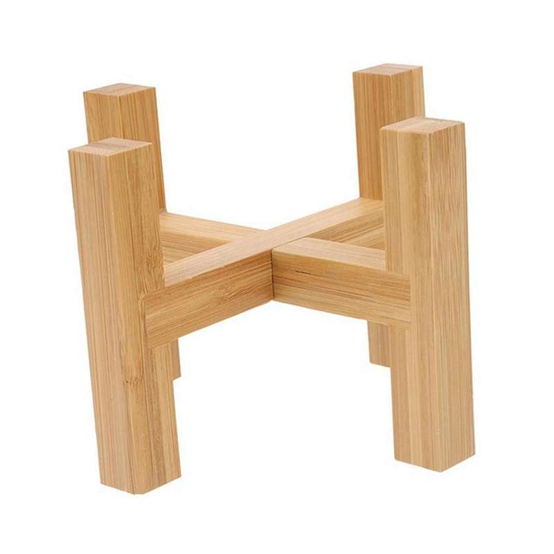 4-Legged Wood Flower Pot Holder Plant and Succulent Flower Pot Base Display Stand Home Garden Patio
