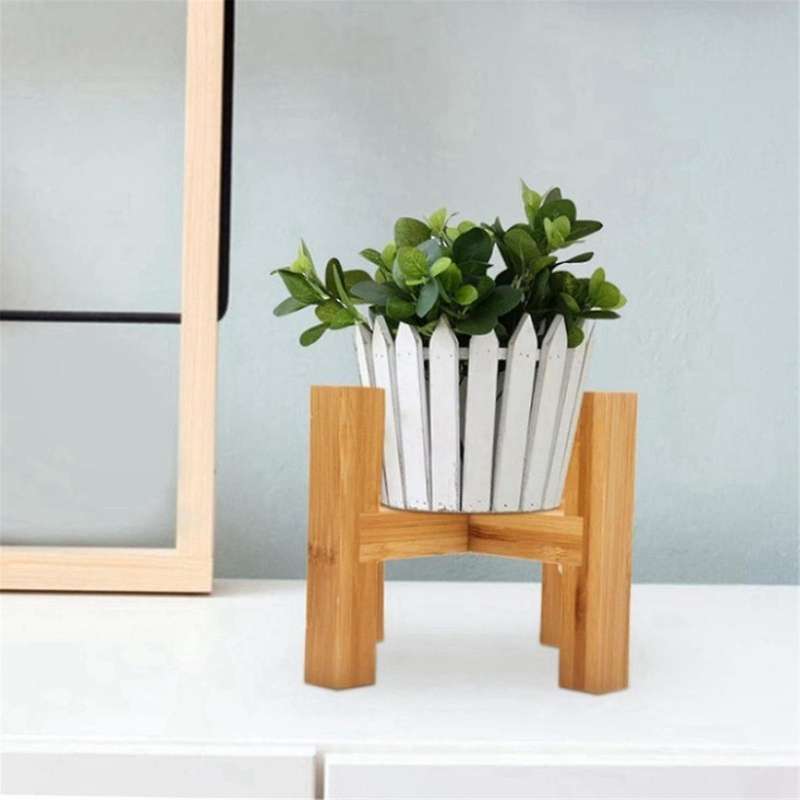 4-Legged Wood Flower Pot Holder Plant and Succulent Flower Pot Base Display Stand Home Garden Patio