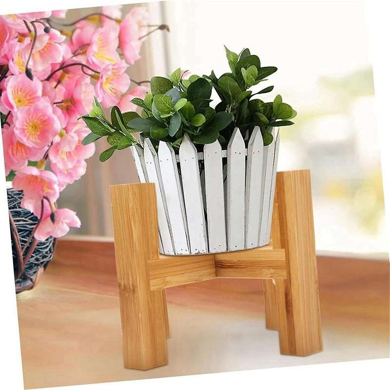 4-Legged Wood Flower Pot Holder Plant and Succulent Flower Pot Base Display Stand Home Garden Patio