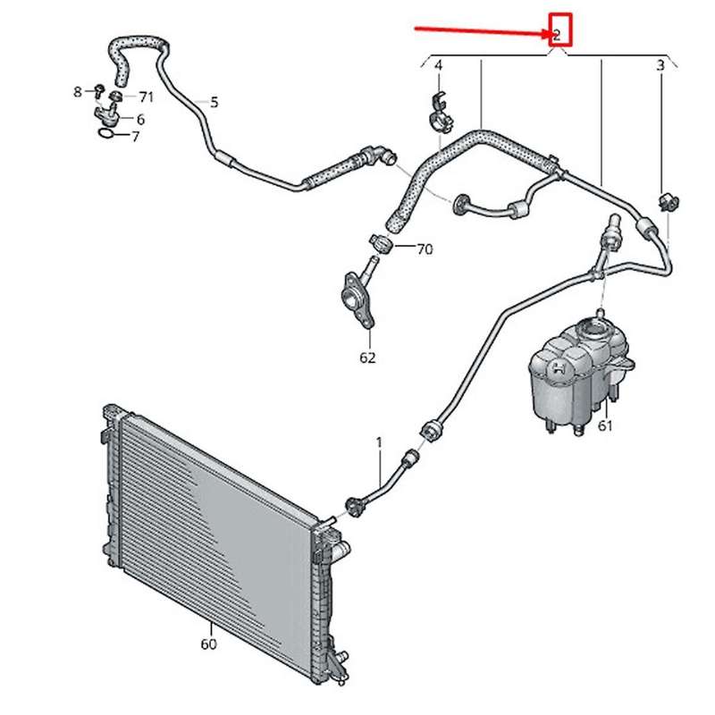 4M0121081BK 4M0121081AG Exhaust Pipe Coolant Pipe Return Pipe for (4MB) 2015-2019