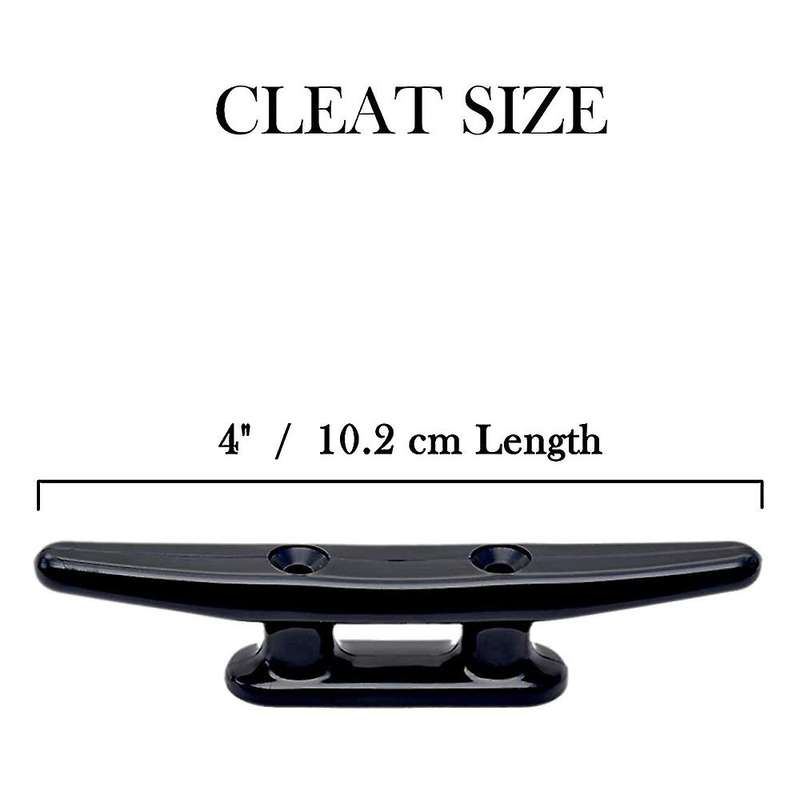 4Pack 4 Inch Black Boat Cleat Cleats Boat Dock Cleats Boat Canoe Cleat Black Strong Nylon Cleats