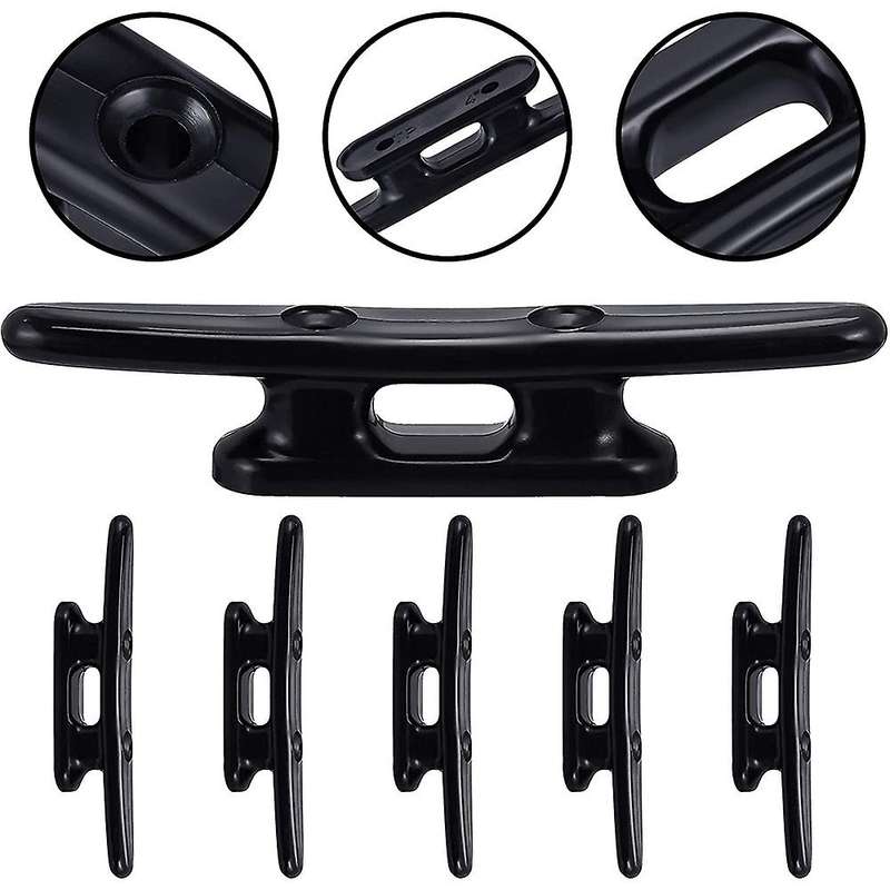 4Pack 4 Inch Black Boat Cleat Cleats Boat Dock Cleats Boat Canoe Cleat Black Strong Nylon Cleats