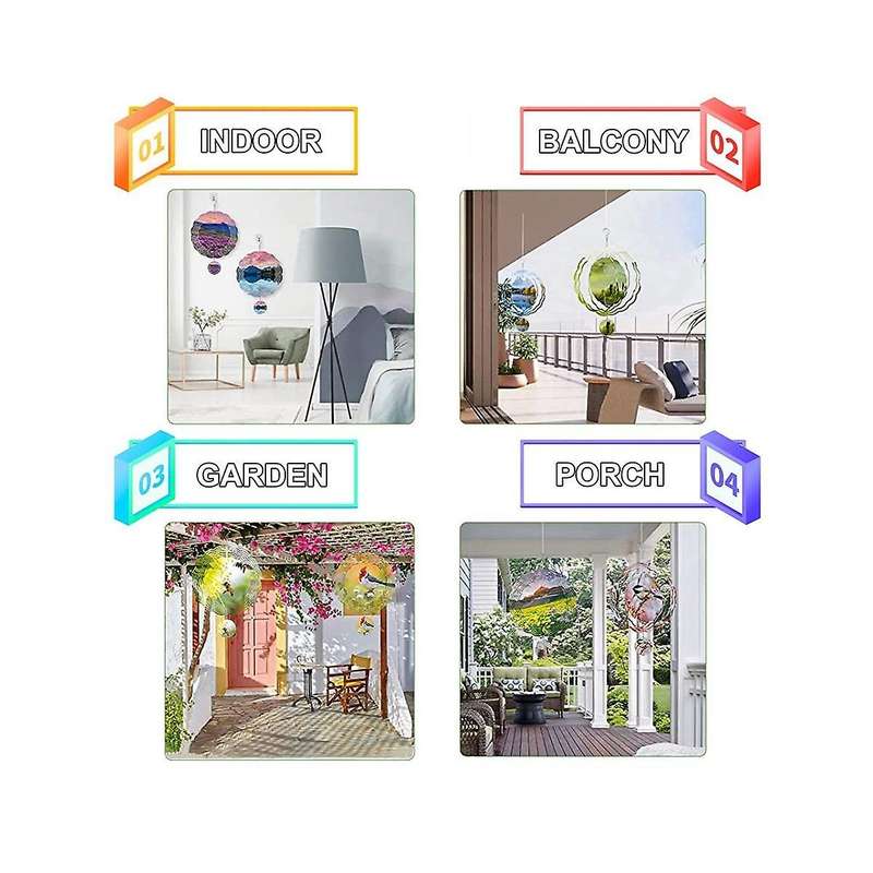 4pack 10 Inch Sublimation Wind Spinner Blanks, 3d Wind Spinner, Outdoor Wind Spinners Hanging for G
