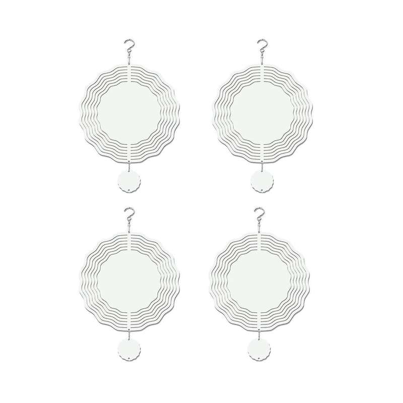 4pack 10 Inch Sublimation Wind Spinner Blanks, 3d Wind Spinner, Outdoor Wind Spinners Hanging for G