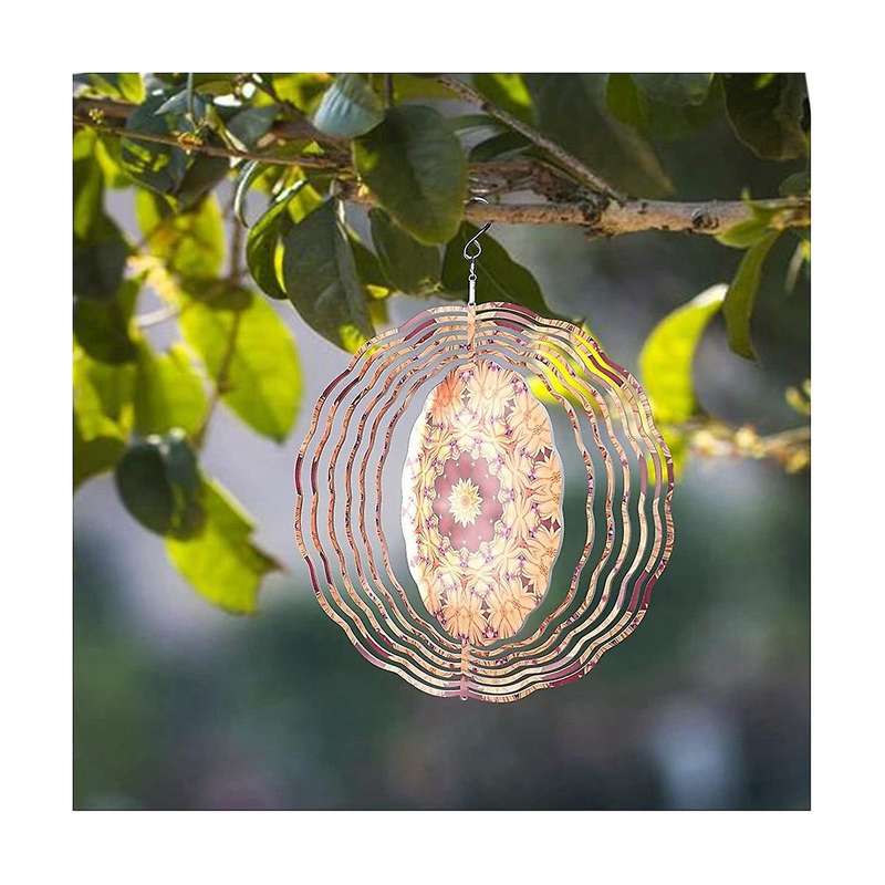 4pack 10 Inch Sublimation Wind Spinner Blanks,double-sided Hanging 3d Wind Sculpture for Outdoor Ga