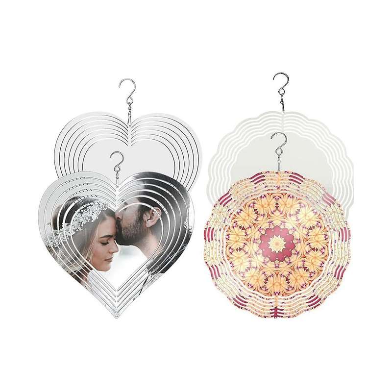 4pack 10 Inch Sublimation Wind Spinner Blanks,double-sided Hanging 3d Wind Sculpture for Outdoor Ga